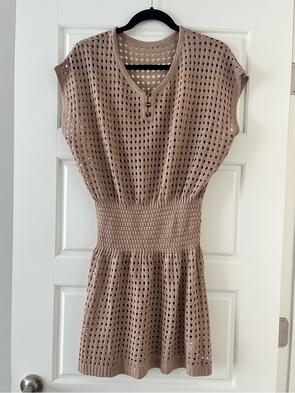 Amazon Women’s Taupe Crochet Coverup Dress